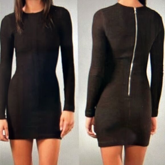 KIMBERLY OVITZ BLACK CREW NECK MINI DRESS - Picture 4 of 4